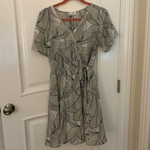 Black and White Leaf print dress